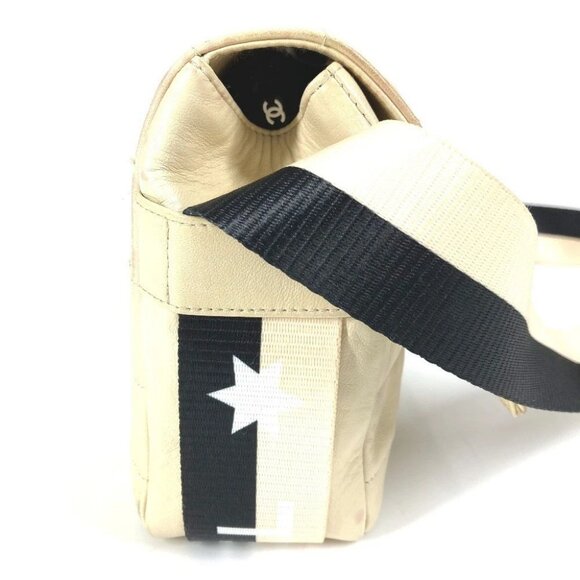 CHANEL CC CC Mark Chocolate Bar Bicolor Crossbody Bag Flap Pochette Shoulder Bag - Picture 8 of 16